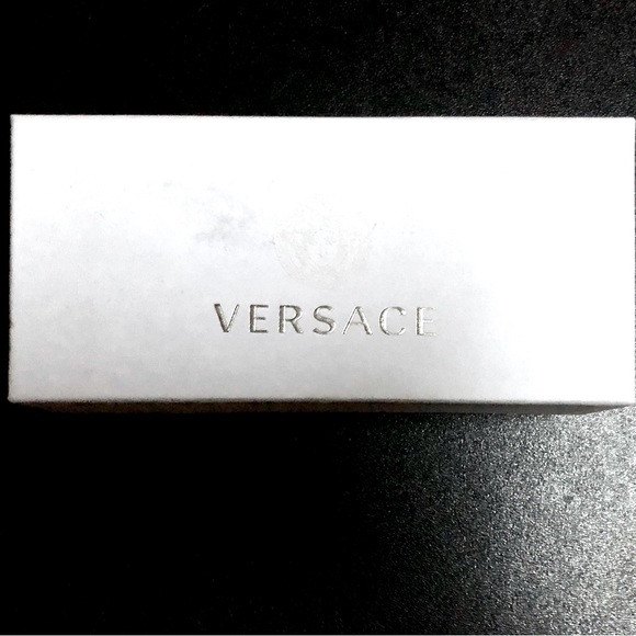 VERSACE Havana Red Eyeglasses white empty case size7W x 3L w/authentication card - Picture 8 of 9